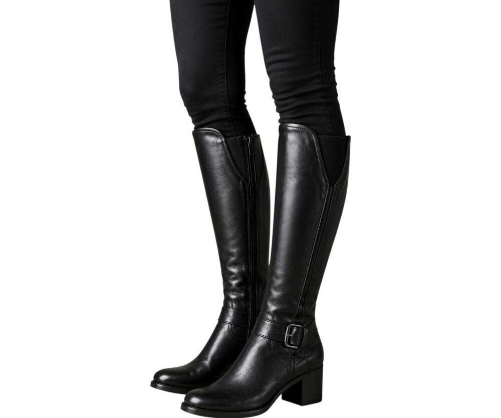 BARETRAPS Sasson Tall Black Leather Riding Boot Size 9M-WC